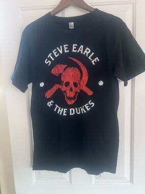 American Apparel Steve Earle Black Tee.  From concert tour.  Medium